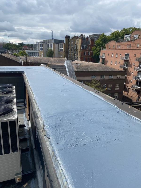 Commercial flat roof with city views